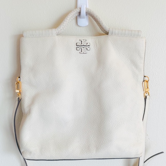 Tory Burch Handbags - Tory Burch Cream Leather Convertible Handbag